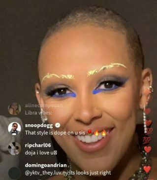 Doja Cat shaved her eyebrows off on Instagram Live