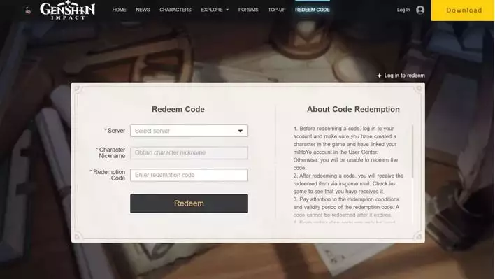 How to redeem gunshin impact 3.1 codes