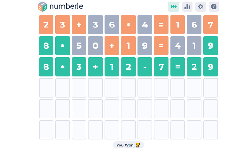 Numberle, the Wordle for Math Lovers