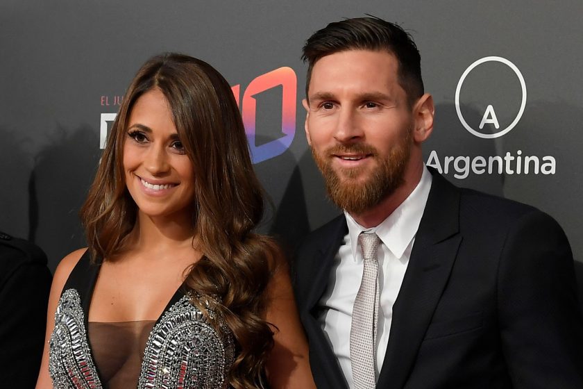 Lionel Messi with Wife