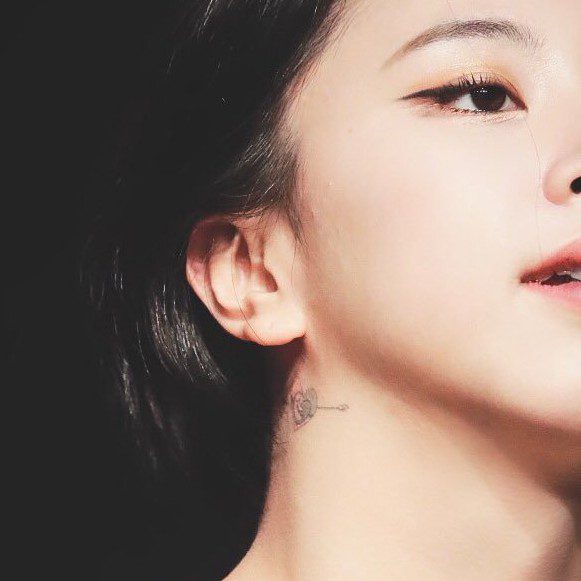 How Many Tattoos Does Chaeyoung Have? neck tattoos