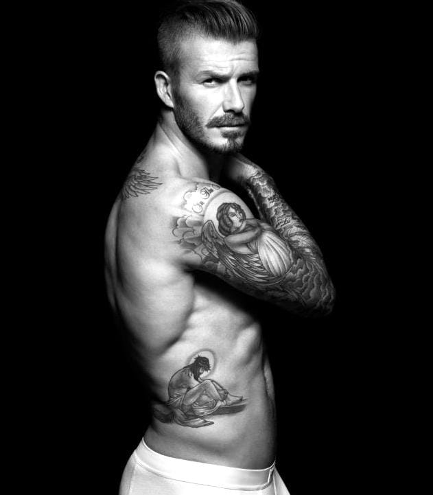 David paid tribute to his wife with a sleeve of a lingerieclad  Your  Ultimate Guide to David Beckhams Tattoos  POPSUGAR Celebrity Photo 10