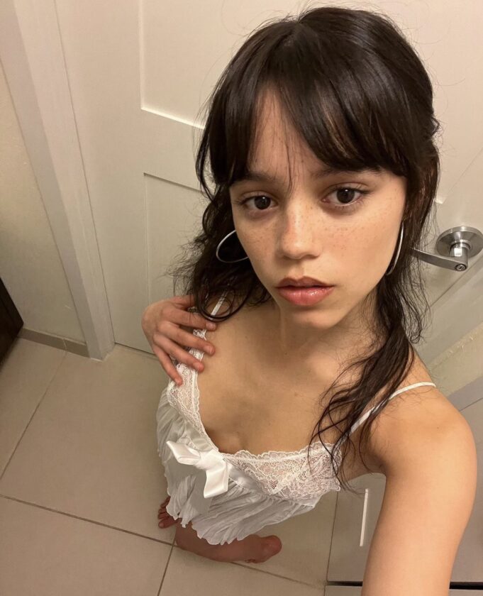 Jenna Ortega Hot Cute Gorgeous sexy in white