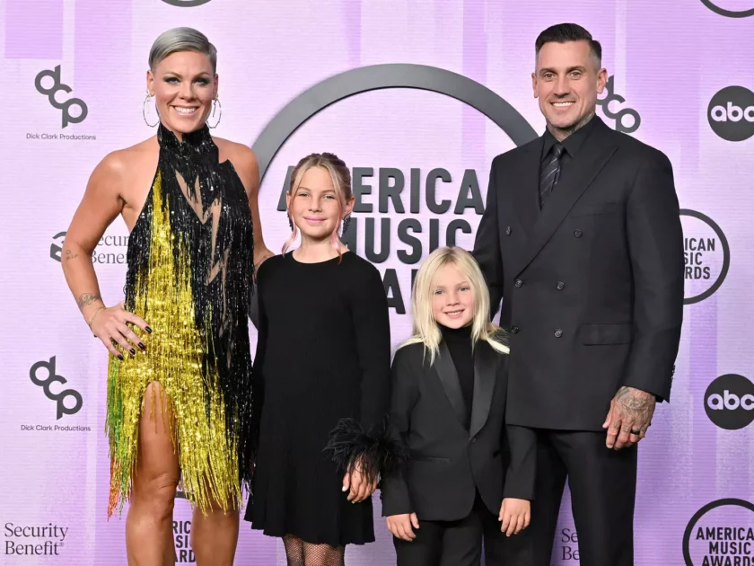Pink's Appearance with Kids Willow and Jameson on the Red Carpet of the 2023 iHeartRadio Music Awards