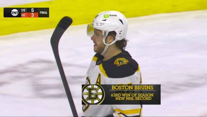 Boston Bruins, 63 wins in a single season
