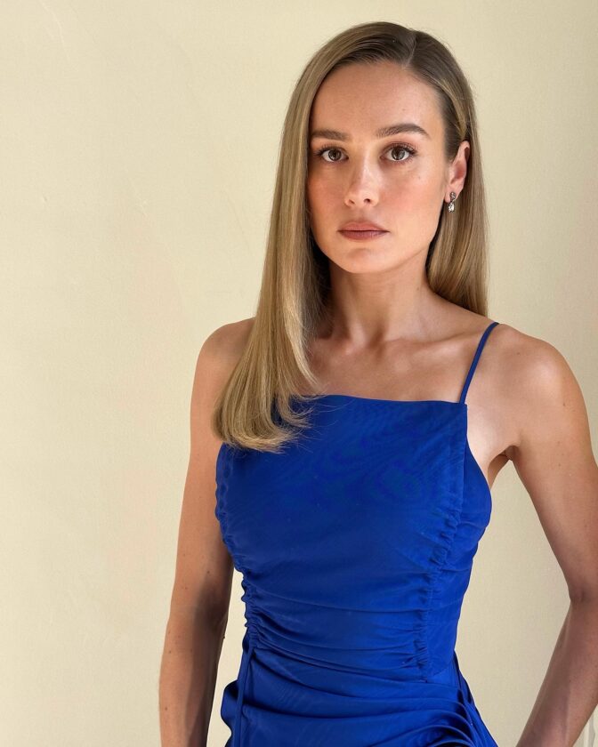 Brie Larson Royal look in Blue