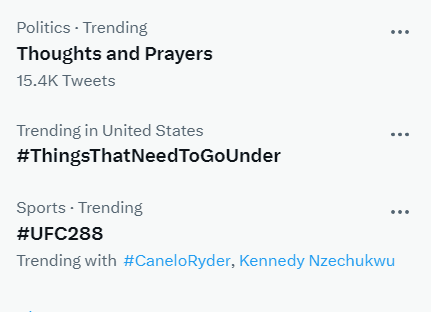 #ThingsThatNeedToGoUnder Trending On Twitter