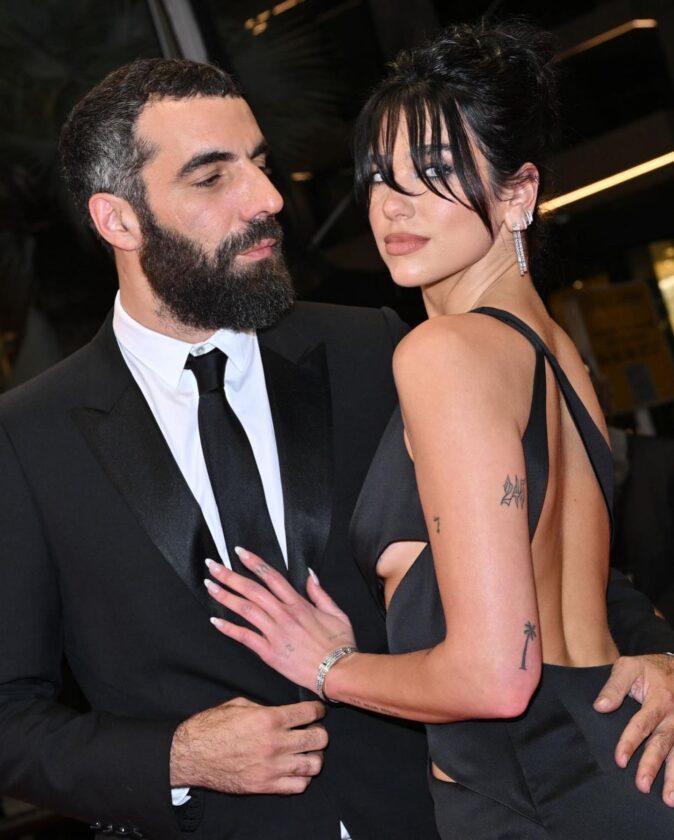 Dua Lipa looks hot in Black with Romain Gavras at Cannes
