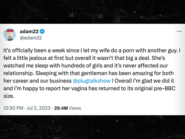 Adam22, the YouTuber, Opens Up About His Wife's Porn Career with No Issues