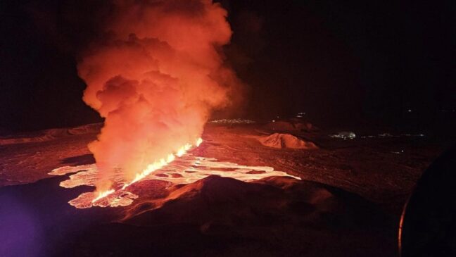 Icelandic Town at Risk as Volcano Erupts Nearby