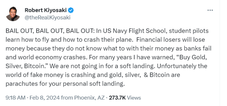 Robert Kiyosaki Issues Dire Alert: Impending World Economic Crash with No Gentle Landing Predicted