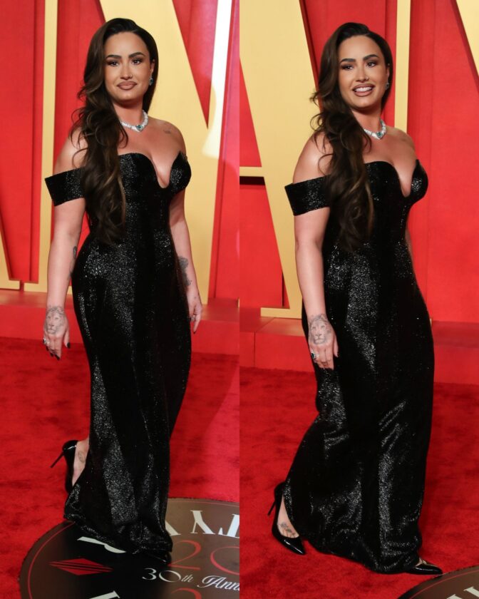 Demi Lovato Looks Sexy in Gorgeous Black at Oscars