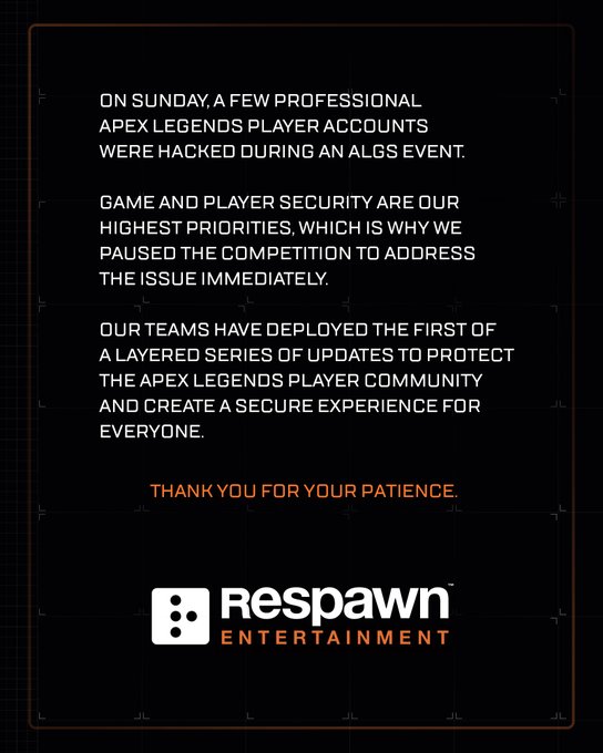 Respawn provides official update on Apex Legends NA Esports Player Hack
