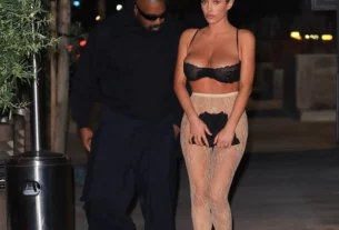 Bianca Censori Wears Lace Bra with Transparent Pant