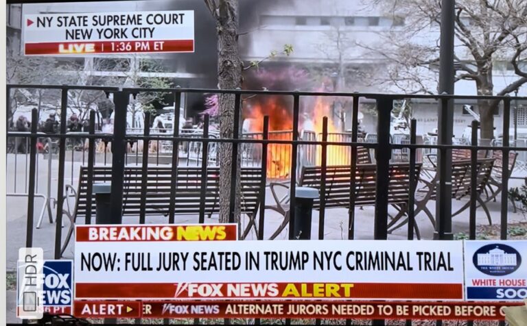 A man has set himself on fire outside the New York City courthouse where the Donald Trump trial is underway.