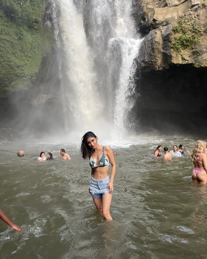 Mesmerizing Mouni Roy A Bikini Adventure at Bali's Enchanting Waterfall!