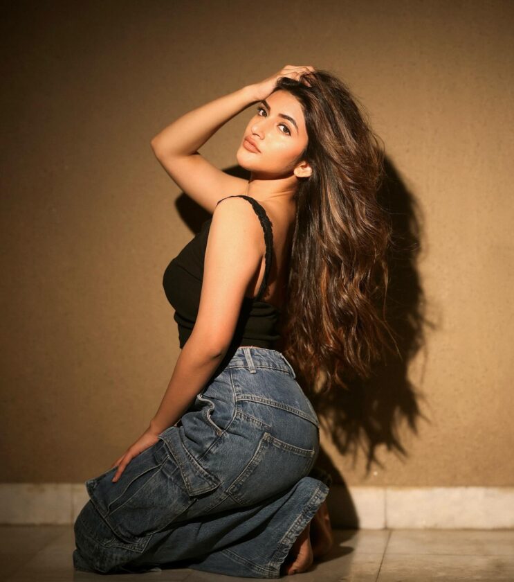 Sree Leela Stuns in Casual Chic A Vision of Elegance in Jeans and Black Top