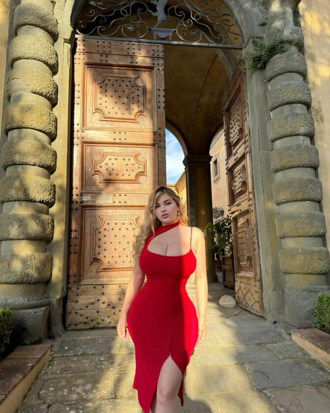 Anastasiya Kvitko's Stunning Red Dress Photoshoot