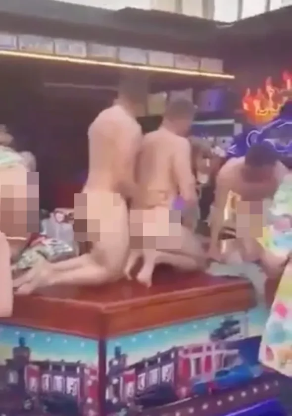 British Tourists in Albufeira Spark Outrage with Naked Conga Line at Route Caffe 66