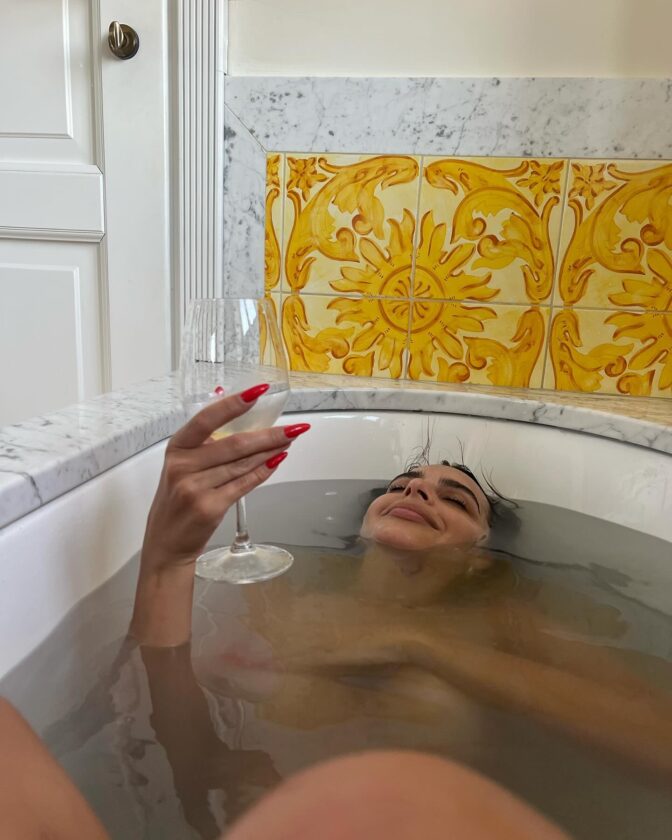 Emily Ratajkowski Celebrates Her Birthday with a Naked Bathtub Selfie